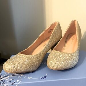 NEW Champagne gold rhinestone wedding heels